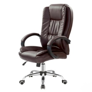 Scaun directorial MH Rudy, Ergonomic, Mecanism balans, Piele ecologica, Confort sporit, Inaltime reglabila, 110 Kg, Maro - Img 2