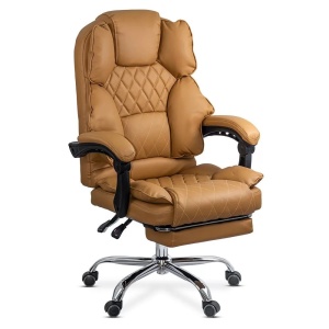 Scaun directorial OFF411, piele ecologica, mecanism asincron, perne duble, 120 kg