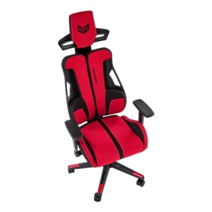 Scaun directorial pentru gaming HM Nitro 2, stofa, cotiere reglabile, multiblock, ergonomic,120 kg, negru rosu - Img 2
