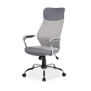 Scaun directorial SL Q319, suport lombar, tapiterie stofa, mecanism balans, cadru cromat, 100 kg, gri - Img 2