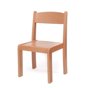 Scaun lemn gradinita Bambi, H31, natur - Img 1