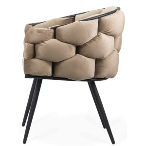 Scaun living BUC 256, ergonomic, catifea, structura metalica, perne groase, 120 kg - Img 3