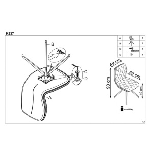 Scaun living HM K237 bej - Img 3