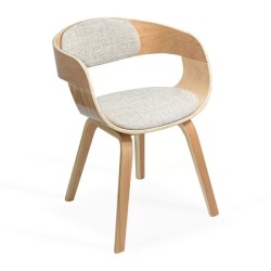 Scaun living si bucatarie BUC 014, ergonomic, cadru lemn curbat, stofa, 100 kg, bej - Img 2