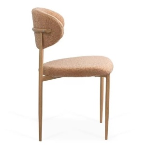 Scaun living si dining BUC283, tapitat stofa boucle, structura metalica, modern,100 kg - Img 3