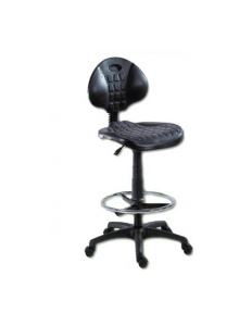 Scaun profesional Ext, ergonomic, mecanism asincron, inaltime reglabila, suport picioare, poliuretan, baza polipropilena, 120 kg, negru - Img 3
