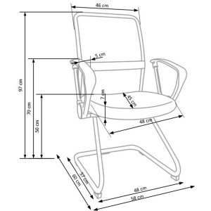 Scaun vizitator mesh HM Vire Skid negru - Img 3