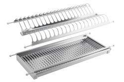 Scurgator vase si pahare incorporabil 800 mm, din inox, 2 nivele, GTV