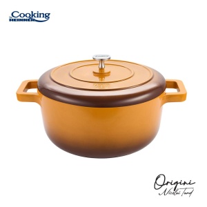 SEMIOALA ALUMINIU TURNAT + CAPAC 26x12.5 CM,5.8L, NICOLAI TAND, ORIGINI, COOKING BY HEINNER - Img 2