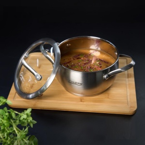 Semioala inox 2.5L Heinner 18x10 cm, capac sticla termorezistenta, compatibila inductie - Img 3