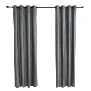 Set 2 draperii catifea 140x270 cm - Gri - Img 2
