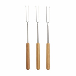 Set 3 tepuse din inox 33.5 cm, pentru gratar, maner din lemn