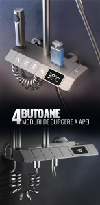 Set de dus smart, display LED, afișaj digital, 4 moduri de curgere, ajustabil, HP060GR, iHunt - Img 3