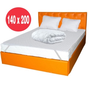 Set Saltea cu spuma, Hydra Comfort Flex 140x200x16cm, fermitate mediu spre tare, hipoalergenica, husa detasabila, Saltsib, Pachet textile Avantaj, 2 perne matlasate 50x70cm, husa microfibra, antialergenica si pilota iarna, umplutura poliester 180x200cm - Img 2