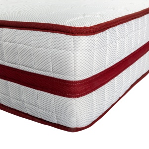 Set Saltea ortopedica, cu arcuri, Roza Super Lux Ortopedic 180x190x25cm, fermitate mediu spre tare, plasa de arcuri Bonell, fara vara-iarna, banda de aerisire spaceair, greutate maxima sustinuta 100 kg utilizator, Salt Confort, 2 perne matlasate, 50x70cm - Img 3