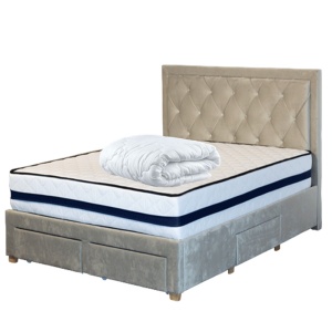 Set Saltea ortopedica, Iris Super Lux Comfort, 140x200x26cm, fermitate tare, cu plasa de arcuri tip Bonell, sistem de aerisire banda Spaceair, Saltsib plus pilota hipoalergenica iarna, umplutura poliester, densitate 400g mp, 180x200cm - Img 2