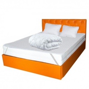 Set Saltea ortopedica Jupiter Memory One 180x200x24cm cu spuma poliuretanica, memory foam 4 cm, husa hipoalergenica, fermitate mediu-tare, Pachet textile Avantaj cu 2 perne matlasate 50x70cm, lavabile la 60 C, husa antialergica, pilota iarna, 200x200cm - Img 2