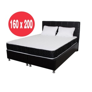 Set Saltea ortopedica, Praga 160x200x22 cm, cu plasa de arcuri tip Bonell, box spring system, fermitate medie, sistem de aerisire perimetral, Saltsib plus 2 perne matlasate microfibra 50x70cm, lavabile la 60 C - Img 3