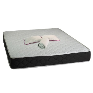Set Saltea ortopedica, Praga 160x200x22 cm, plasa de arcuri tip Bonell, box spring system, fermitate medie, sistem de aerisire perimetral, Saltsib plus 2 perne matlasate, 50x70cm si husa hipoalergenica, microfibra, lavabila la 95 C