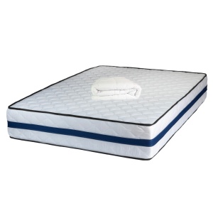 Set Saltea ortopedica, Tulip Super Lux Comfort, 140x200x30cm, fermitate tare, cu plasa de arcuri tip Bonell, sistem de aerisire banda Spaceair, Saltsib plus pilota vara, hipoalergenica, lavabila la 95 C, 180x200cm