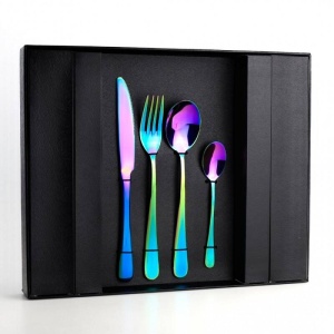 Set tacamuri din inox curcubeu 24 piese Diplomat - Img 3