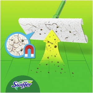 Swiffer, Set mop plat si rezerve, 3 rezerve umede, 8 rezerve uscate, Verde - Img 3