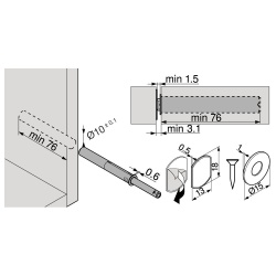 Tip-on lung magnetic Blum, pentru usi cu amortizare, gri - Img 2