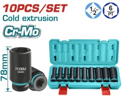 TOTAL - SET 10 BUC TUBULARE LUNGI DE IMPACT 78MM CRMO, 1/2", 10,12,13,14,15,17,19,21,22,24 - Img 2