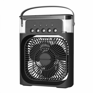 Ventilator portabil 10W, 3 1n 1, racorire, umidificare, iluminare 7 culori, USB-C, unghi reglabil, diverse culori