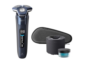 Aparat de ras PHILIPS Shaver Seria 7000 S7885/50, Acumulator, Autonomie 60 min, SkinIQ, Albastru , L x A x I (mm) 160x162x245