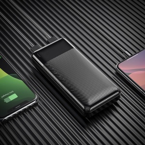 Baterie externa 20000 mAh, 1x Tip-C, 2x USB, 1x MicroUSB, indicator LED, Hoco J72A, Negru - Img 2