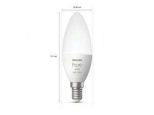 Bec LED RGB inteligent Philips Hue B39, Bluetooth, E14, 5.3W, 470 lm ,lumina alba si color (2000-6500K) - Img 3