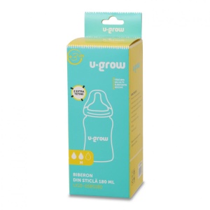 Biberon de sticla180 ml+2 tetine, U-Grow - Img 3