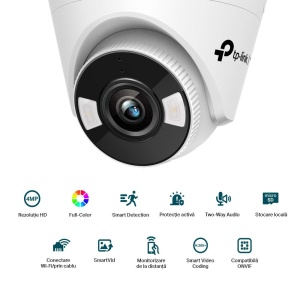 Camera IP Wi-Fi Turret TP-Link C440-W(4mm), 4MP, Lentila 4mm, IR+WL 30ml, rezolutie video 2304 × 1296, +/H.265/H.264+/H.264, - Img 2