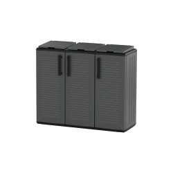 Cos gunoi selectiv cu 3 compartimente, 84 x 102 x 37 cm, E101/ECO