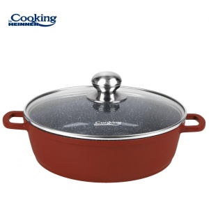 CRATITA ALUMINIU TURNAT+CAPAC 28x7.5 CM, 4.1 L, CALABRIA, COOKING BY HEINNER - Img 1