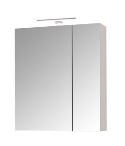 Dulap baie cu oglinda Celine, PAL, iluminare led, 60 cm, 2 usi, 3 rafturi, soft close, alb