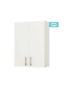 Dulap baie suspendat Roma, front MDF, 2 usi, polita, 55 x 68 cm, alb