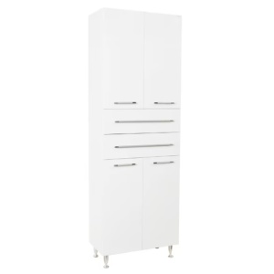 Dulap baie tip coloana GN0081, MDF, 4 rafturi, 4 usi, 2 sertare, picioare reglabile, 60x31.6x180 cm
