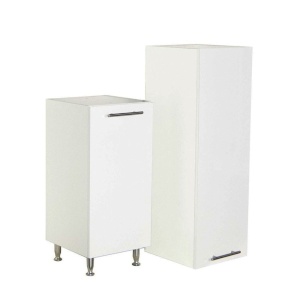 Dulap baie tip coloana GN0161, Pal Melaminat, 3 rafturi, cos rufe, alb - Img 3