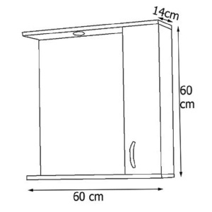 Dulap cu oglinda baie Promo 60cm alb - Img 3