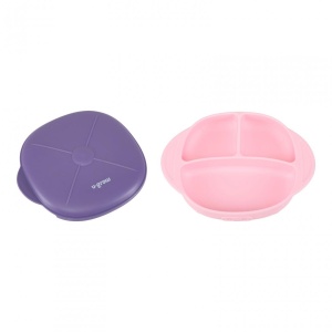 Farfurie silicon cu capac , mov, U-Grow - Img 3
