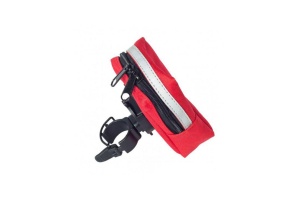 Geanta ghidon Pegas SB-009, cu QR, 1 compartiment, dim: 10x7.5x4.5cm, material poliestrer 600D dublat cu pvc, banda reflectorizanta, Rosu - Img 2