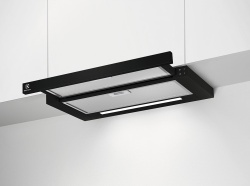 Hota telescopica incorporabila; Seria 300; 60 cm; 1 motor; 3 viteze; 2 filtre de aluminiu lavabile; Putere de absorbtie - 600 mc/h; Negru
