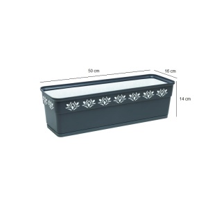 Jardiniera Decor 50 cm din plastic rezistent, greu degradabil UV - Img 5