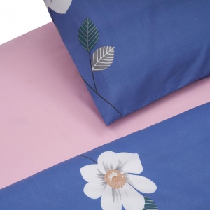 Lenjerie Vanora de pat king size Microfibra Blue Daisy - Img 3