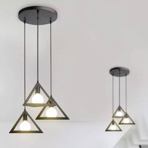 Lustra Trio Geometric neagra D300 V-TAC - Img 3