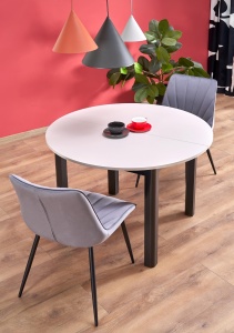 Masa bucatarie si living extensibila HM Ringo, blat MDF, 6 persoane, 102-142x102x76 cm, casmir negru - Img 2