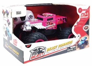MASINUTA CU TELECOMANDA TIP CAMION BEAST RUNNERS, SCARA 1/24, 21CM, ROZ - Img 2