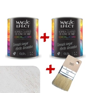 Pachet 1+1, vopsea decorativa, Absolute White, interior, 1.8 litri, Magic Efect